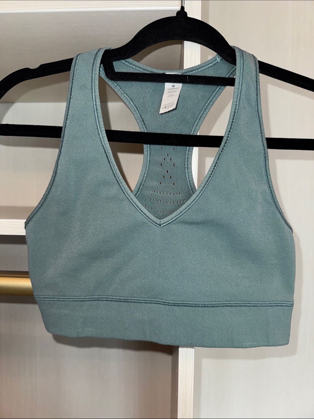 Lululemon sports bra Sage green blue color size 8